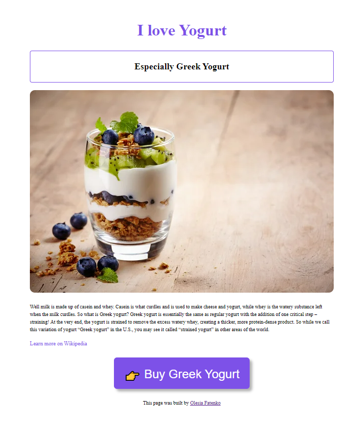 Yogurt project preview